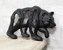 Rustic Western Grizzly Bear Abstract Filigree Art Cast Iron Wall Decor Plaque