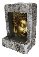 Gautama Buddha Face Faux Stone Mini Relief Bracket Backflow Incense Cone Burner