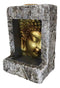 Gautama Buddha Face Faux Stone Mini Relief Bracket Backflow Incense Cone Burner