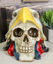 Native Tribal Indian Warrior Chief Bald Eagle Headdress Cape Hat Skull Figurine