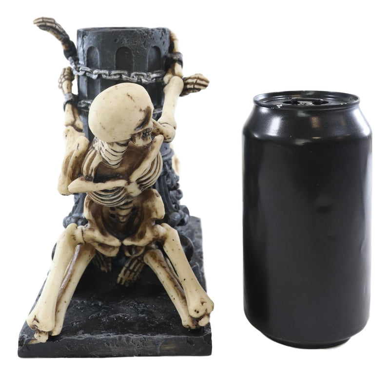 Love Never Dies Dungeon Chained Forbidden Lovers Couples Skeleton Figurine