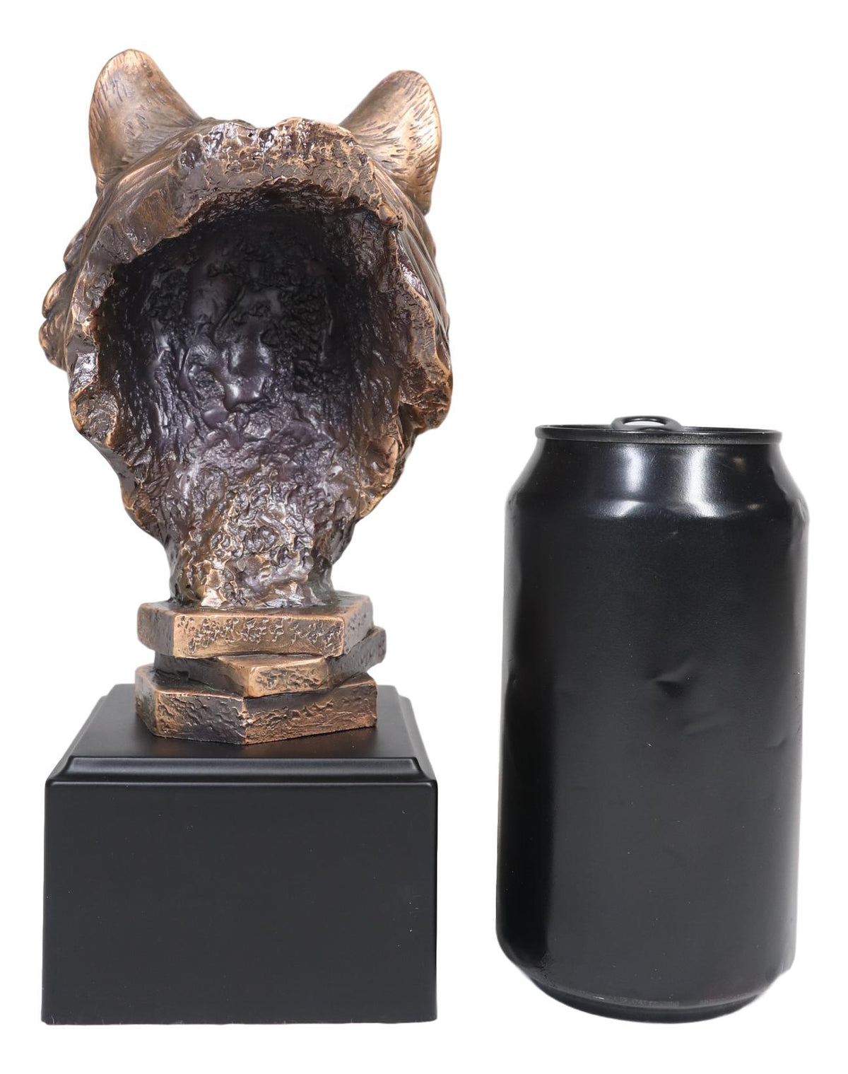 Ebros Rustic Woodlands Spirit Wolf Head Bust Electroplated Bronze Finish Statue Decor - Ebros Gift