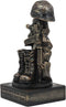Honoring the Fallen Military Soldier's Boots Helmet & Rifle Statue 8 Inch