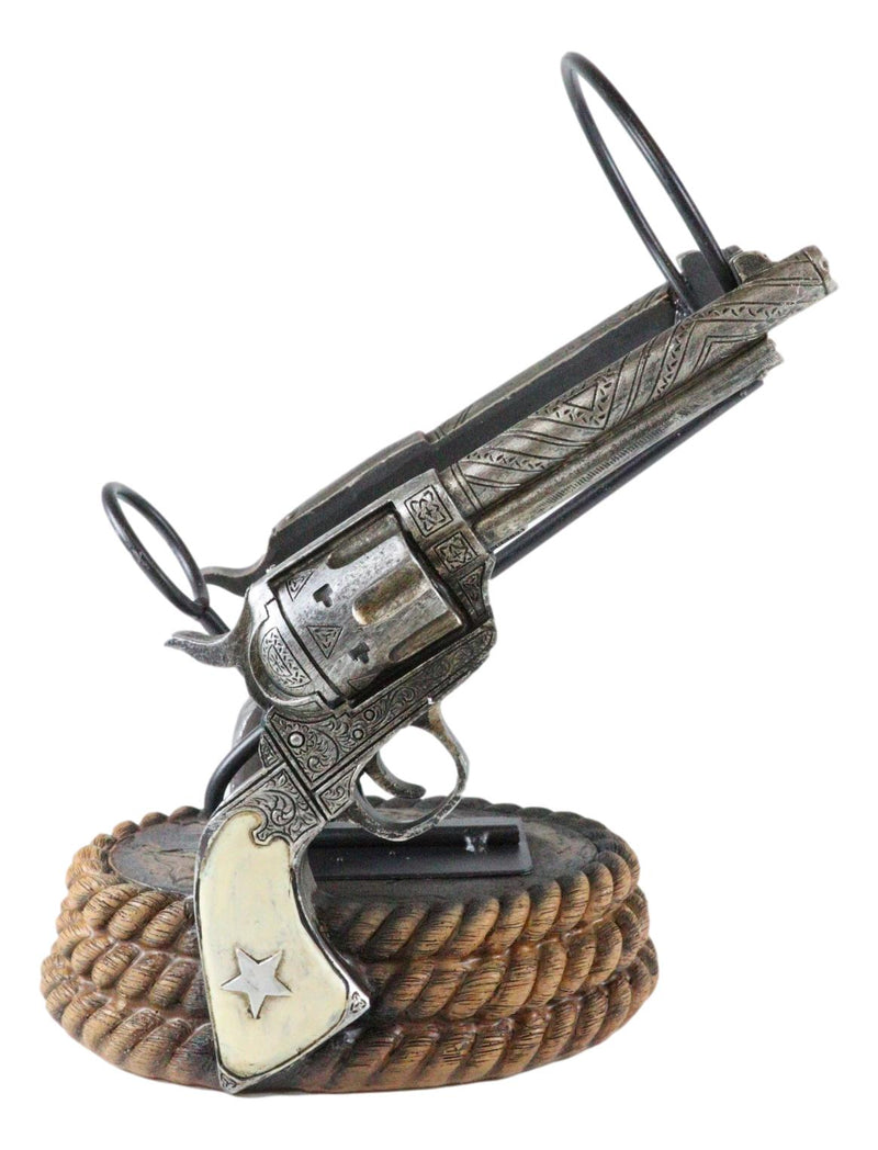 Western Six Shooter Cowboy Pistol Revolvers And Bull Ropes Wine Holder Caddy