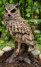 Realistic Nature Wildlife Eurasian Eagle Owl Perching On Tree Statue 14.25"Tall