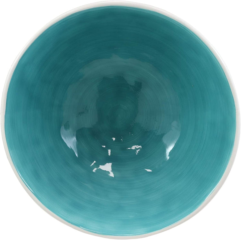 Ebros Blue & White Sea Turtle Ceramic Dinnerware (Large Serving Bowl 95oz, 2)