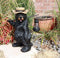 Ebros Rustic Forest Black Bear Outdoor Hiking Figurine W/ Solar LED Light Lantern Lamp