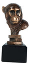 Wildlife Tropical Rainforest Chimpanzee Monkey Ape Head Bust Figurine With Base