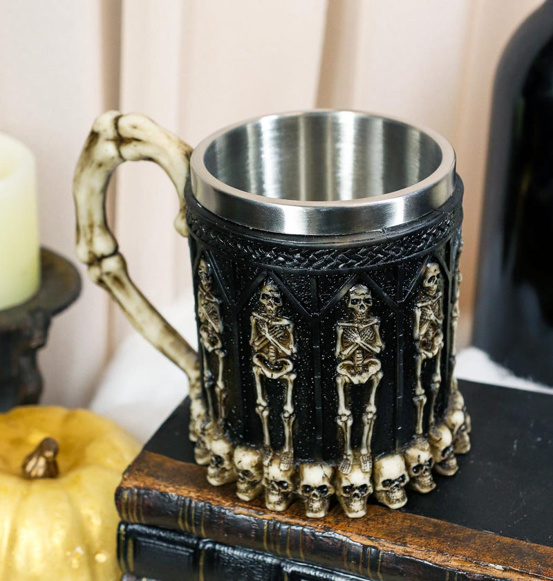 Ebros Gift Skeleton Ossuary Graveyard Labyrinth Death Tankard Coffee Beer Mug Cup