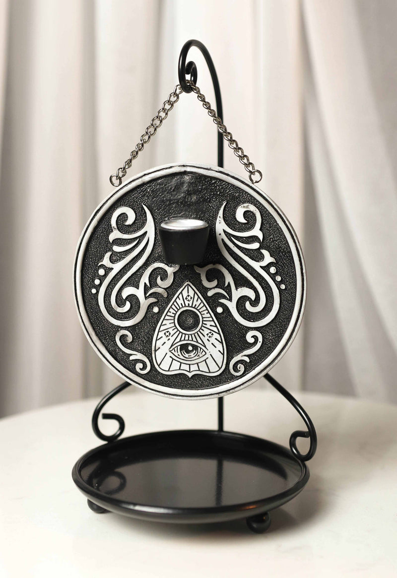 Ouija Spirit Board Evil Eye Medallion Disk Backflow Incense Cone Holder Burner