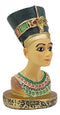 Egyptian Queen Nefertiti Bust Miniature Figurine With Hieroglyphic Base 2.25"H