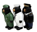 USA Sailor Pilot & Admiral Saluting Bear Figurine Uniformed Service Bears 5" H