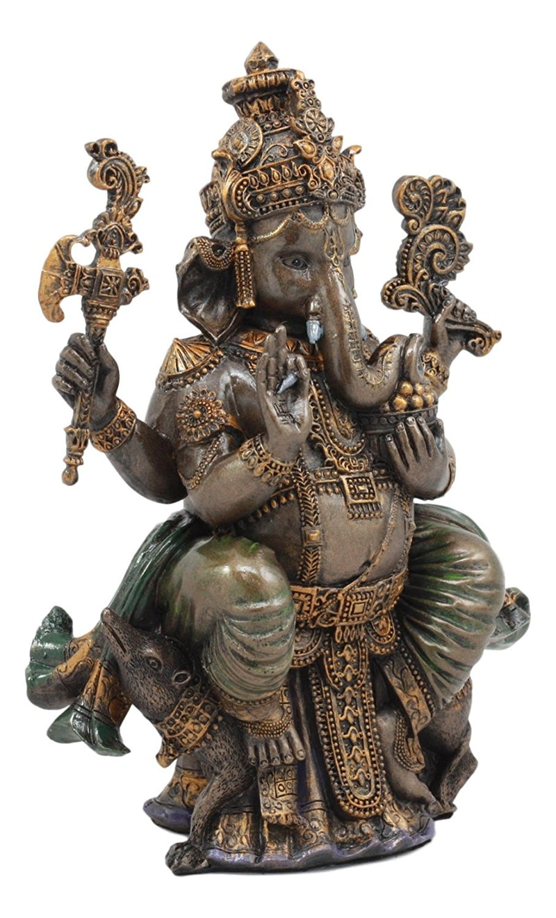 Ebros Hindu Lord Ganesha Sitting On Throne Statue Elephant God Hoysala Empire Ganapati