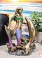 Art Nouveau Ocean Siren Mermaid With Bottlenose Dolphin Statue Nautical Decor