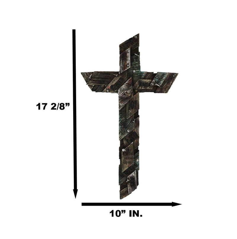 Rustic Country Farmhouse Western Multi Layer Faux Plank Wood Collage Wall Cross