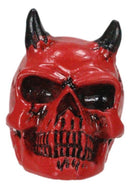 Hell Bent Pit Lord Horned Crimson Blood Red Demon Vampire Mini Skull Figurine
