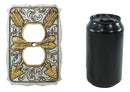 Set Of 2 Navajo Golden Crossed Arrows Wall Double Receptacle Outlet Plates