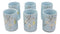 Pack Of 6 Japanese Sakura Cherry Blossom Pastel Light Blue Ceramic Tea Cups 10oz