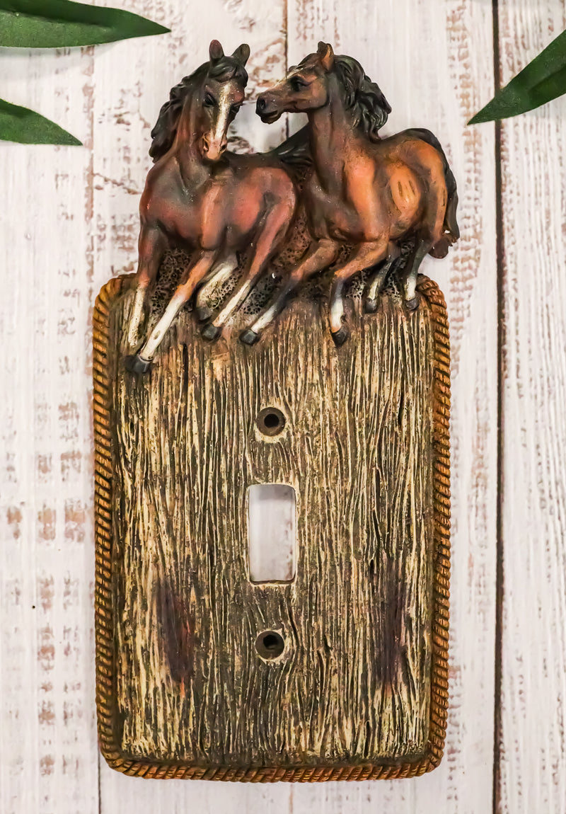 Set Of 2 Novelty Western Country Equine Horses Single Toggle Switch Plates