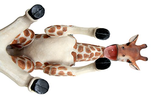 Ebros Safari Tall Drink Thirsty Long Necked Giraffe Wine Bottle Holder Caddy Figurine Home Kitchen Party Hosting Decor Sculpture of Savanna Grasslands Wild Animals Giraffes Perfect Housewarming Gift - Ebros Gift