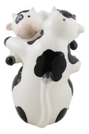 Ceramic Bovine Love Holstein Cows Couple Dancing Salt And Pepper Shakers Set