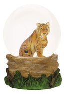Ebros Forest Jungle Apex Predator Orange Bengal Tiger Glitter Snow Globe 100mm Decor