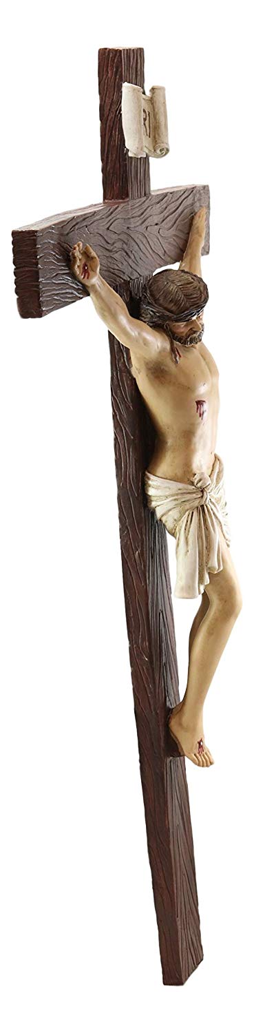 Ebros Large 30" Tall INRI Jesus Christ On The Cross Wall Hanging Crucifix Plaque - Ebros Gift