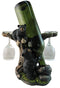 Ebros Gift 10" Tall Climbing Black Bear Liquor Wine Glasses and Bottle Valet Holder Decorative Figurine