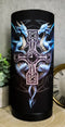 Anne Stokes Gothic Blue Dragon Duo With Celtic Cross Table Column Shade Lamp 11"