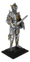 Royal Dragon Order Medieval Swordsman Knight Figurine Suit of Armor Coat Of Arms