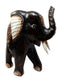 Balinese Wood Handicrafts Jungle Elephant With Eggskin Shells Figurine 10"H