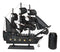 Nautical Marine Pirate Black Jolly Roger Cross Bones Skull Model Sail Ship Boat