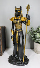 Egyptian Goddess Bastet Cat Statue 11"H Ubasti Goddess Of Protection Health Home