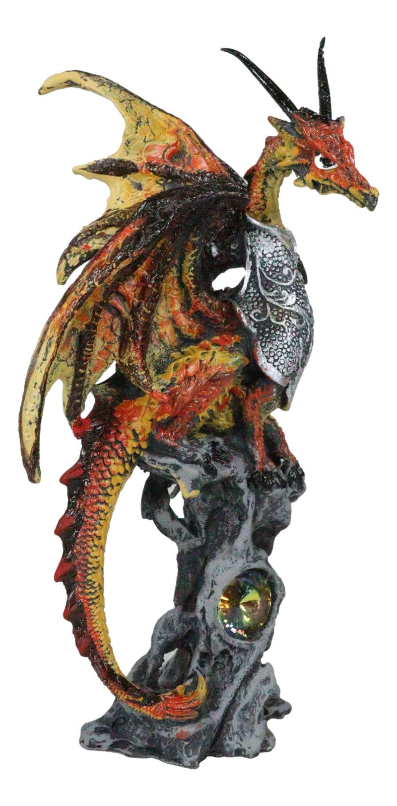 Kaiser Gold Dragon Knight Perching On Oracle Tree Of Life Figurine Myth Legends