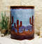 Ebros Rustic Southwestern Desert Cactus Arizona Bath Utility Waste Basket Trash Bin