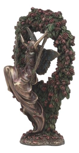 Ebros Faux Bronze Sheila Wolk Angel Gatekeeper Statue 10.5"Tall - Ebros Gift