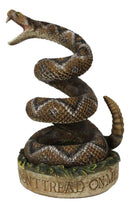 Realistic Ferocious Attacking Diamondback Rattlesnake in Coiled Posture Figurine