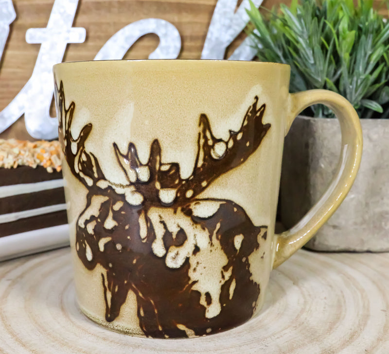 Pack Of 2 Rustic Western Emperor Giant Stag Elk Moose Deer Coffee Mugs Cups