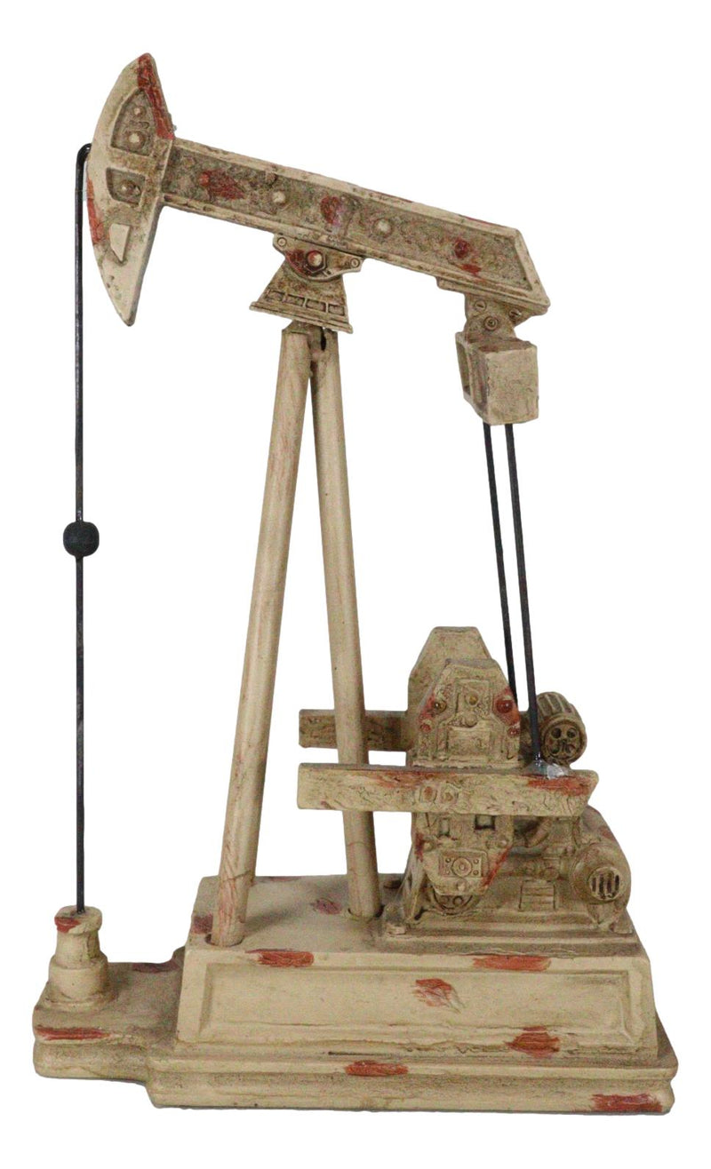 Rustic Vintage Nodding Donkey Pumpjack Oil Derrick Rig Faux Wood Sculpture