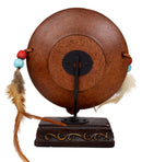 Patriotic Bald Eagle By American Flag With Dreamcatcher Feathers Desktop Plaque