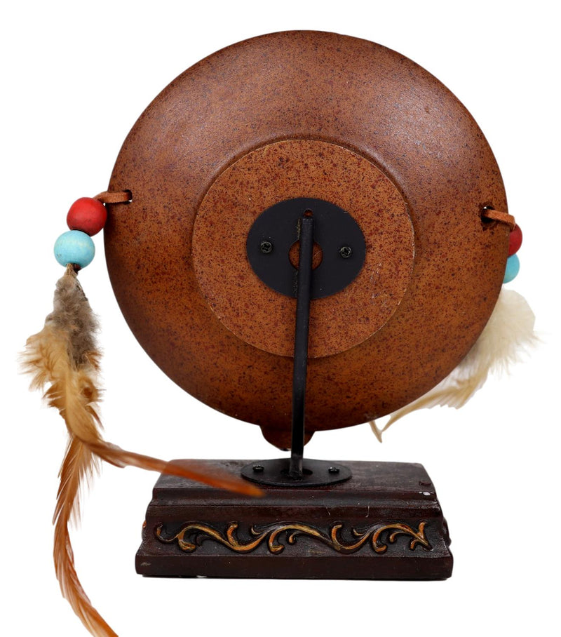 Patriotic Bald Eagle By American Flag With Dreamcatcher Feathers Desktop Plaque