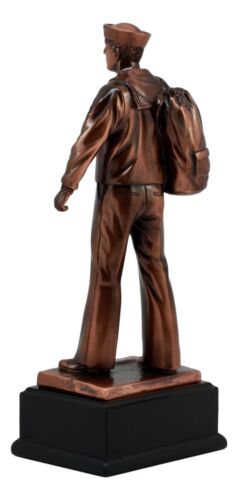 Patriotic Men Of Duty Homecoming Decorated Navy Sailor In Uniform Statue 11.5"H