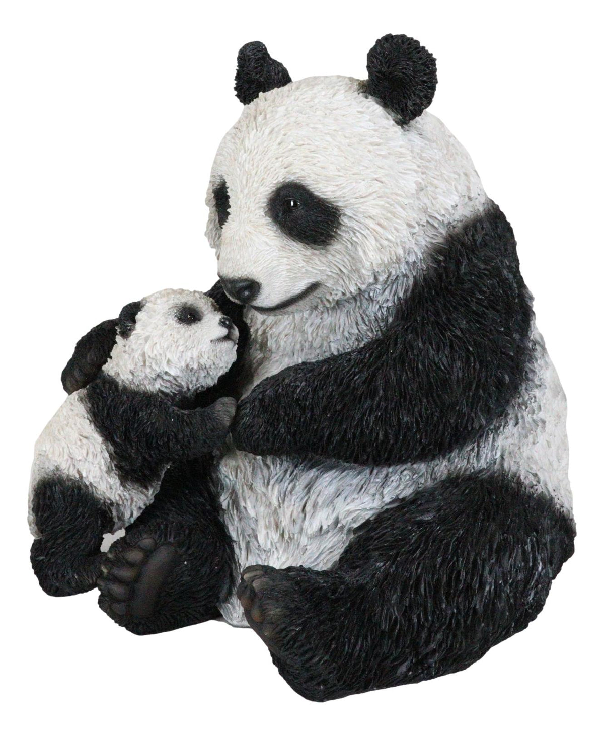 Large Lifelike Adorable China Giant Panda Bear Mother With Cub Baby Statue