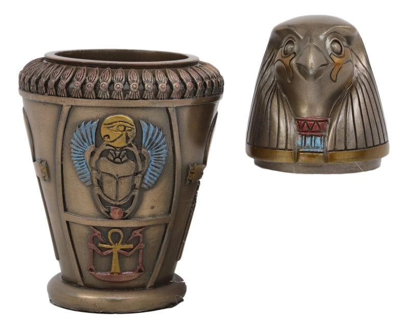 Ebros Ancient Egypt Gods and Deities Qebehsenuef Canopic Jar Urn Statue 5.75"H