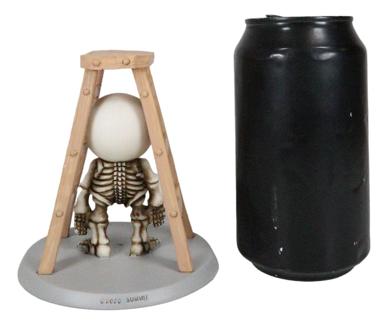 Unfortunate Lucky The Skeleton Pinched And Stuck Under A Ladder Figurine 4"H