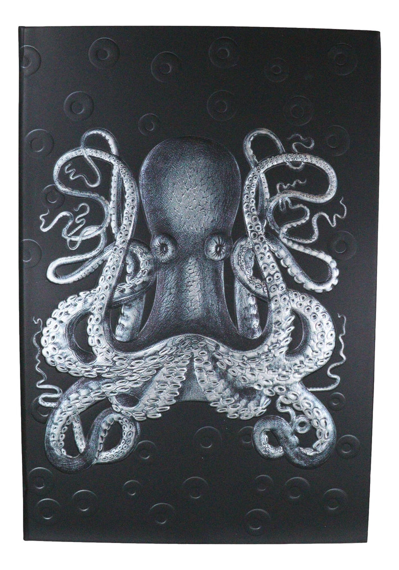 Necromancy Gothic Cthulhu Sea Octopus Skull Blank Page Hardcover Journal Book