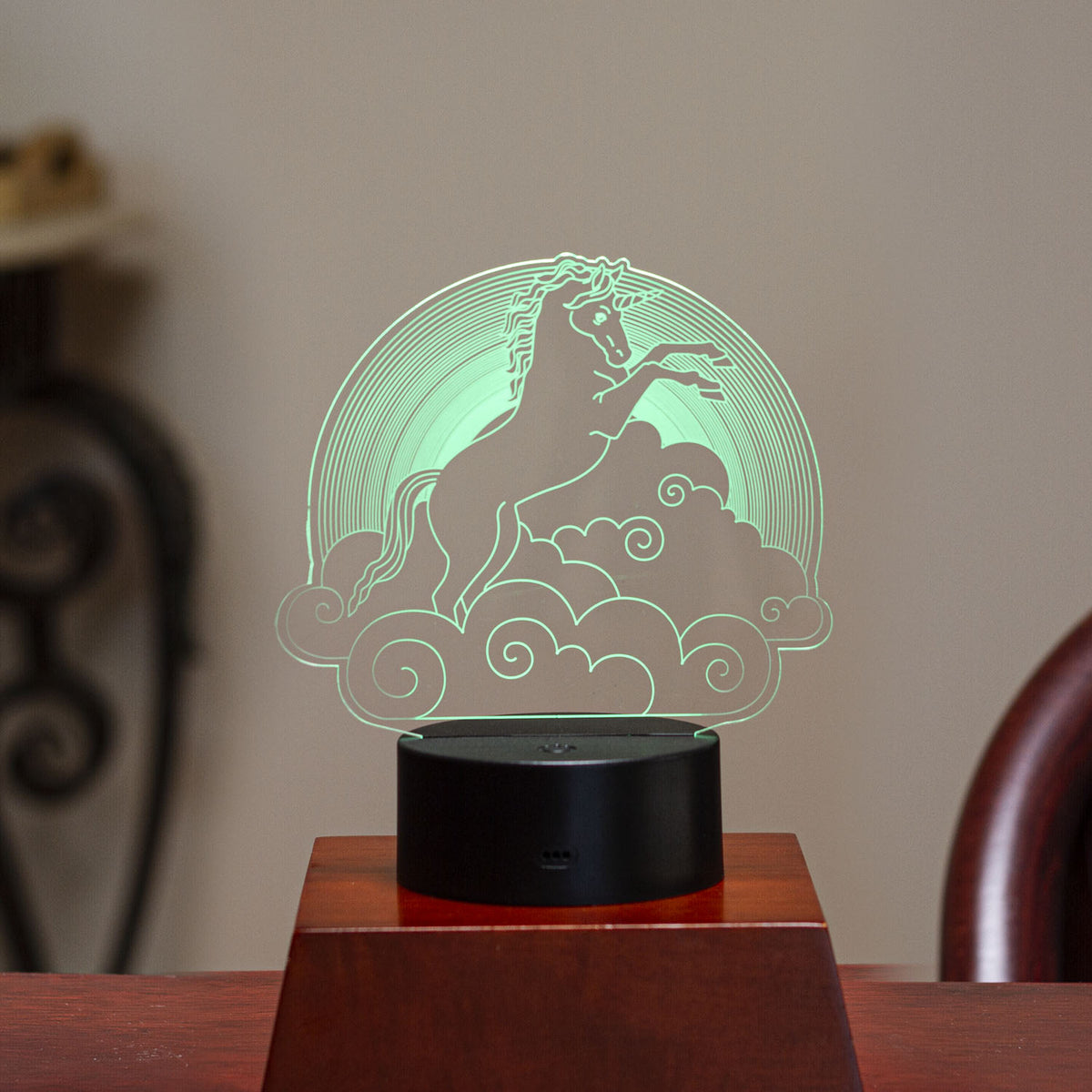 Ebros Sacred Unicorn Riding Night Clouds Acrylic Panel Colorful LED Night Light