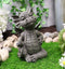 Keep Off Flip The Bird Rude Baby Dragon Sitting Statue 10"H Fairy Garden Decor