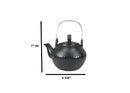 Ebros Gift Imperial Spotted Texture Teapot With Stainless Steel Handle 28oz (Black)