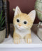 Pet Pal Playful Crouching Feline Orange Tabby Cat Kitten Figurine W/ Glass Eyes